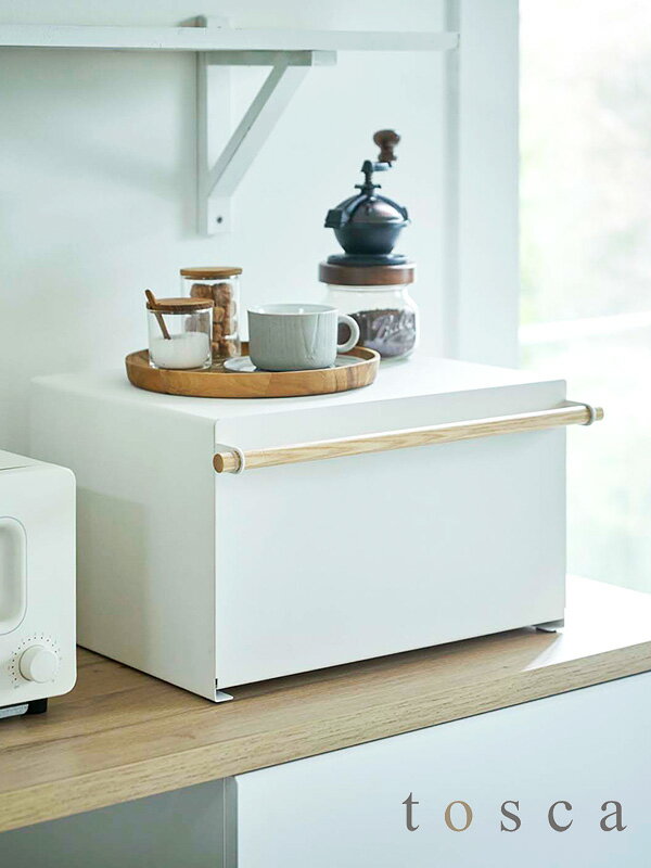 山崎実業 tosca ブレッドケース トスカ パンケース おしゃれ 北欧 ホワイト パン 食パン ジャム 紅茶 コーヒー ブレッド 調味料ラック 収納 ケース ボックス トースターラック キッチン カウンター 卓上 Yamazki 4376 父の日 ギフト プレゼントのサムネイル