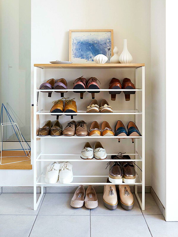 山崎実業 Tower タワーシリーズ 収納 シューズラック おしゃれ シンプル 靴箱 下駄箱 靴置き シューズ収納 靴入れ 玄関 小物置き 傘 靴ベラ掛け 折りたたみ傘 小物置き 天板 フック エントランス 玄関収納 モノトーン Yamazaki 3369 3370