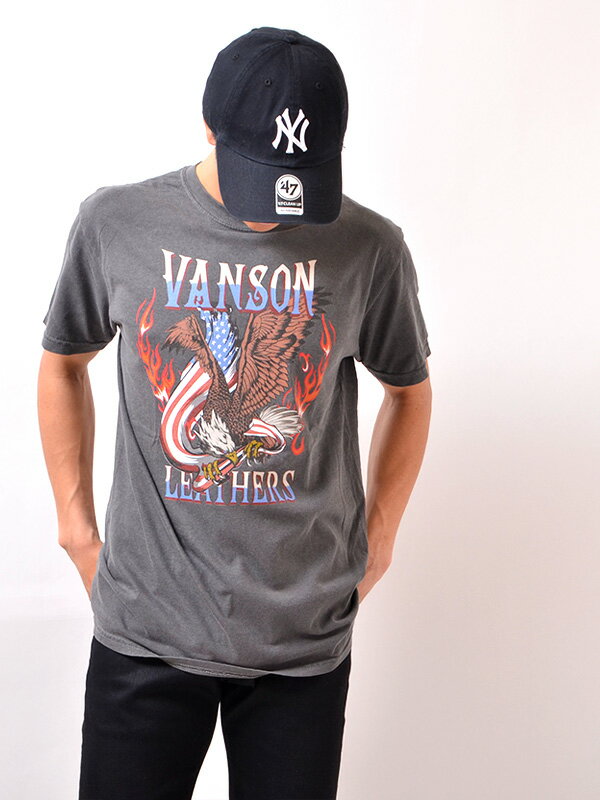 楽天市場】【在庫処分】VANSON バンソン Tシャツ メンズ レディース 半袖 大きいサイズ ブランド プリント イーグル 国旗 フレイム  ピグメント加工 ヴィンテージ風 カジュアル ストリート アメカジ バイク スミクロ アイボリー インディゴ 鷲 NVST-2315 バレンタイン 
