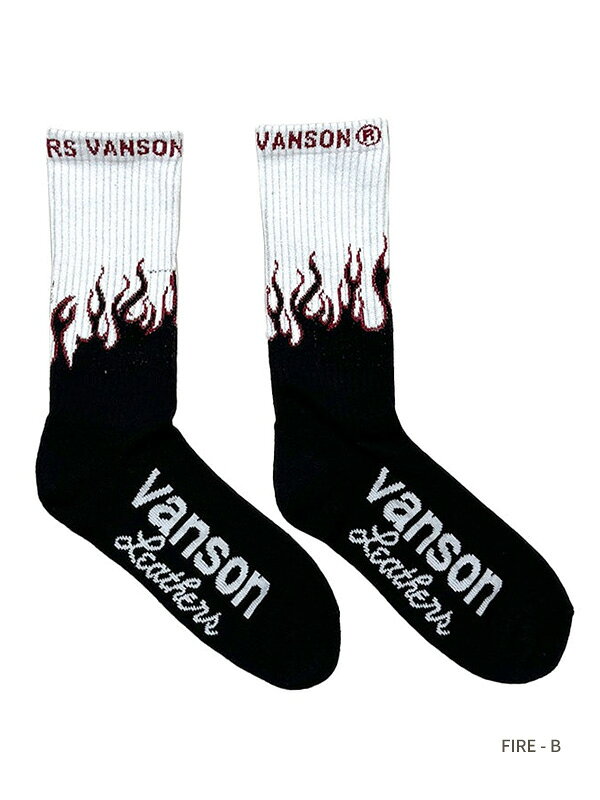 ネコポス送料無料】VANSON バンソン 靴下 ソックス ボーン フレイム