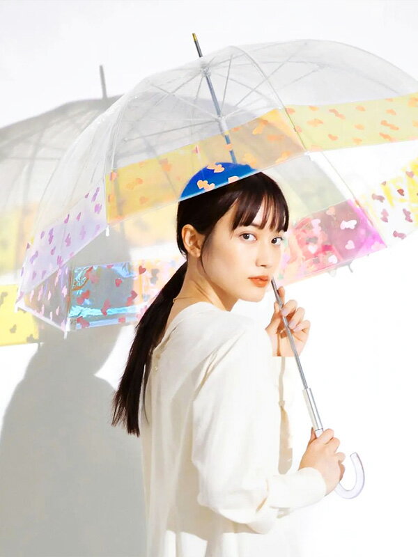 Wpc 傘 長傘 ビニール グラデーション レディース ビニール傘 可愛い オシャレ かわいい キラキラ インスタ Sns 高校生 中学生 大学生 普段使い ブランド オシャレ女子 雨傘 バードケージ スター ハート 雨対策 プリントバードケージ シャイニーアンブレラ Pt 039 Pt 040