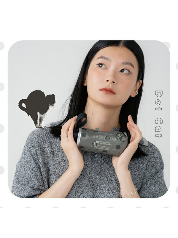 Wpc 日傘 折りたたみ 完全遮光 晴雨兼用 沖昌之 アンブレにゃん ドット