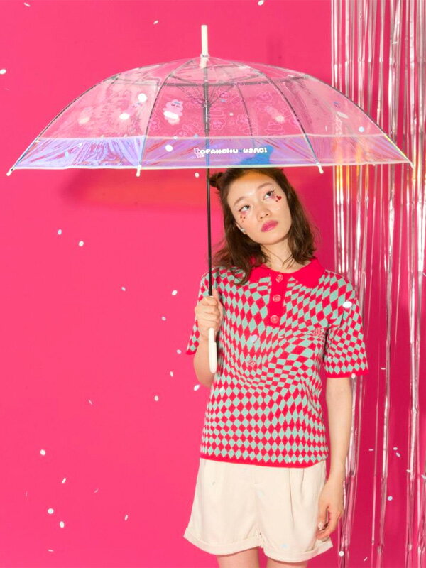 Wpc 傘 おぱんちゅうさぎ んぽちゃむ コラボ ビニール レディース ビニール傘 可愛い オシャレ かわいい キラキラ インスタ SNS 高校生 中学生 大学生 普段使い 透明 梅雨 雨対策 ビニール傘 OP-23-PT001-TM NP-23-PT001-TM ブラックフライデー ギフト プレゼント