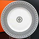 エルメス 22.5cm 陶器 食器 プレート インテリア 皿 陶器 ホワイト【中古】未使用品 本物 HERMES