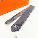 エルメス ドット柄 ビジネス Yシャツ スーツ ネクタイ シルク/コットン ネイビー メンズ【中古】未使用品 本物 HERMES