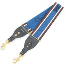 クリスチャンディオール オブリーク バッグ用 装飾 全長93cm G金具 ショルダーストラップ キャンバス/レザー ブルー ユニセックス【中古】極美品 本物 C...