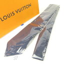 ルイヴィトン タグ付 ロゴ スーツ ビジネス Yシャツ シルク100% ネクタイ シルク ネイビー メンズ【中古】未使用品 本物 LOUIS VUITTON