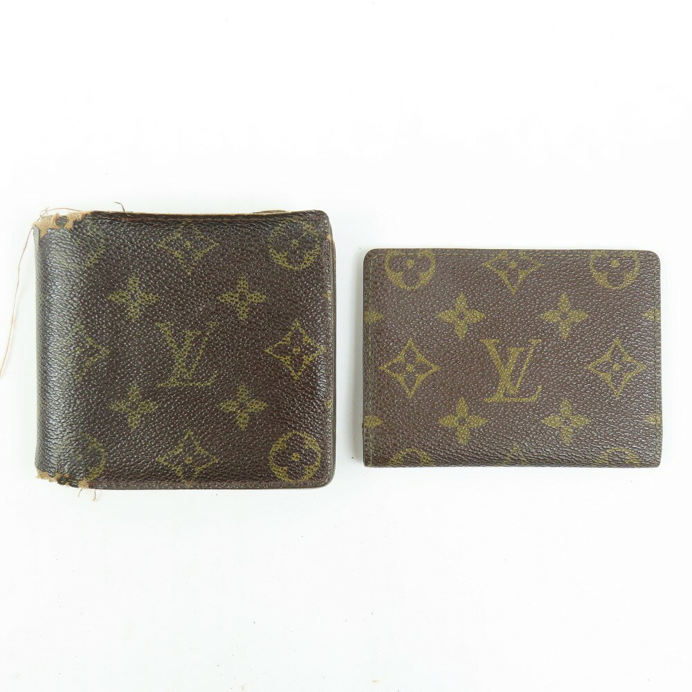乐天商城 - ルイヴィトン マルコ カードケース 2点 セット ジャンク モノグラム 二つ折り財布 PVC ブラウン レディース【中古】 本物 LOUIS VUITTON