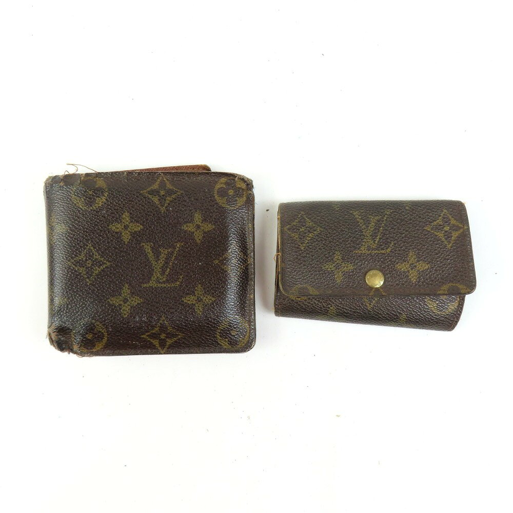 ルイヴィトン マルコ ミュルティクレ4 2点 セット ジャンク 二つ折り財布 PVC ブラウン メンズ【中古】 本物 LOUIS VUITTON