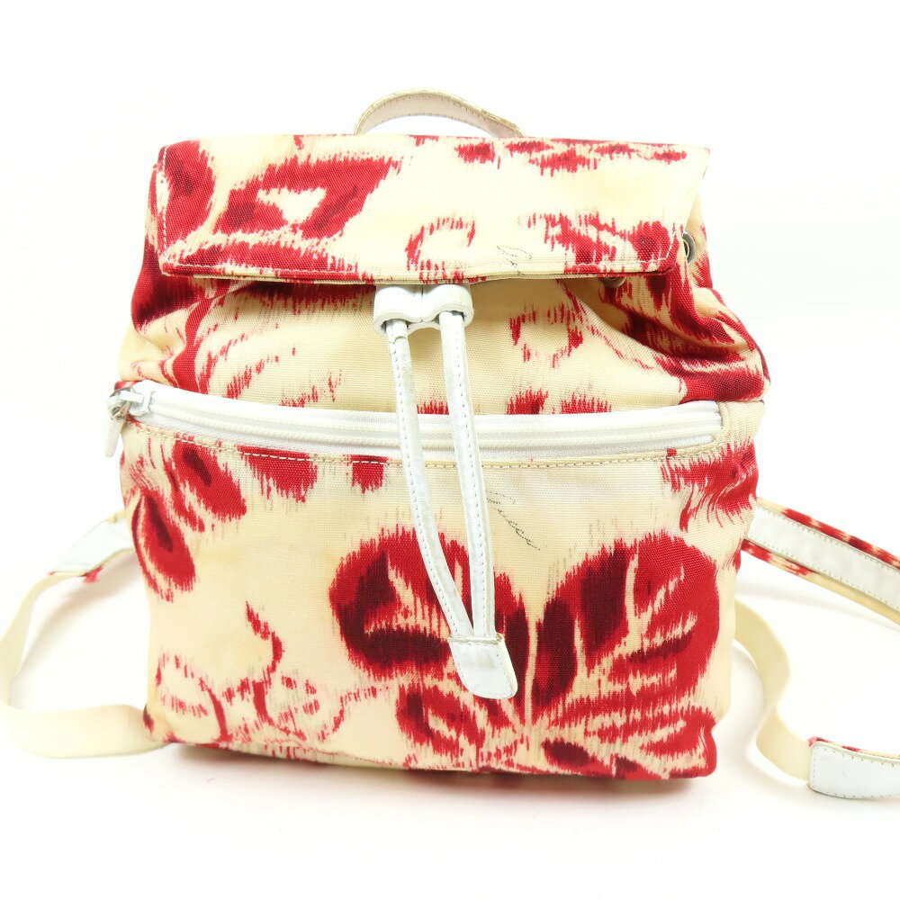 グッチ フラワー 花柄 ミニリュック バックパック バッグ 003 ヴィンテージ リュック・デイパック キャンバス/レザー レッド レディース【中古】 本物 GUCCI