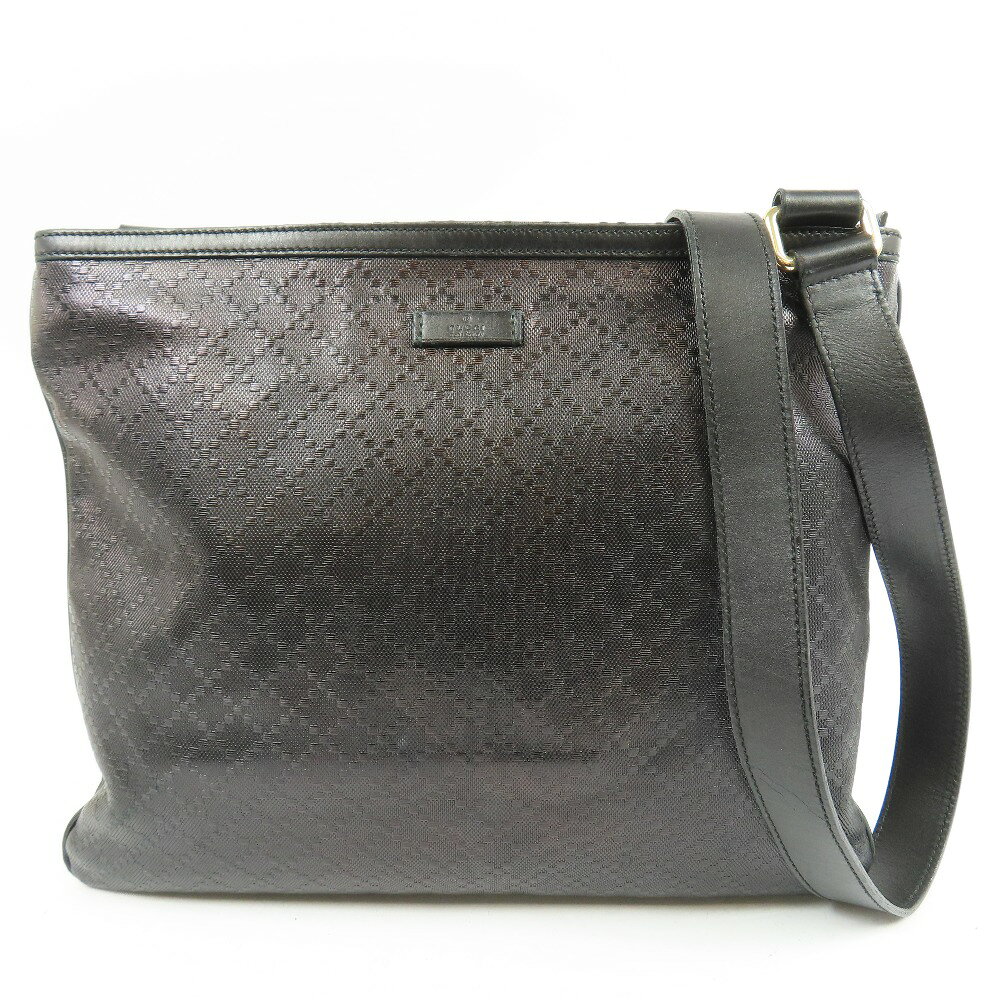 GUCCI - グッチ GGインプリメ ディアマンテ メッセンジャーバッグ 201446 ショルダーバッグ PVC ブラック レディース【中古】綺麗 本物 GUCCI