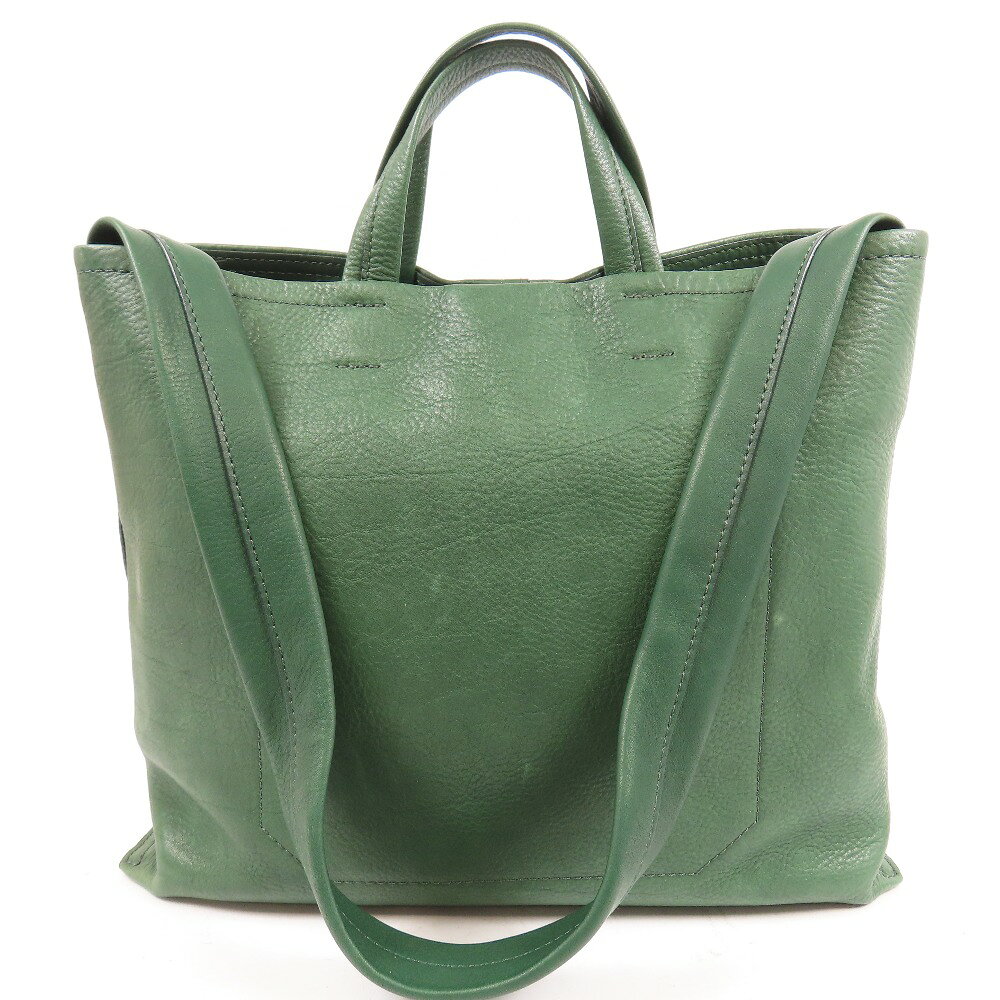 樂天商城 - ツチヤカバン カラーダイアリー トートバッグ 2WAY ショルダーバッグ レザー グリーン レディース【中古】綺麗 本物 土屋鞄