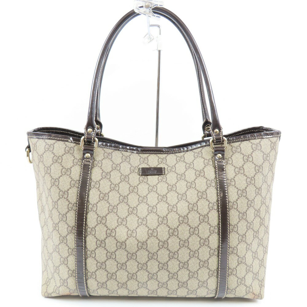 gucci///////////////\\\\\\\' - グッチ GGスプリーム トートバッグ 総柄 ショルダーバッグ PVC ブラウン レディース【中古】 本物 GUCCI