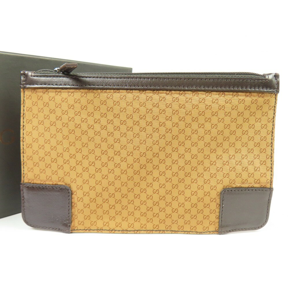 GUCCI - グッチ オールド 150414 小物入れ マイクロGG柄 ヴィンテージ ポーチ ナイロン/キャンバス ブラウン レディース【中古】未使用品 本物 GUCCI
