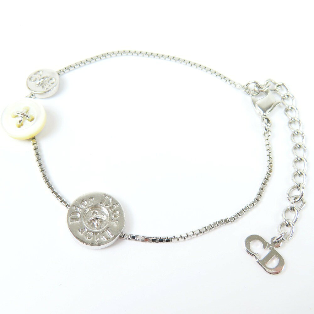 乐天商城 - クリスチャンディオール ボタン アクセサリー ヴィンテージ ブレスレット GP シルバー レディース【中古】美品 本物 Christian Dior