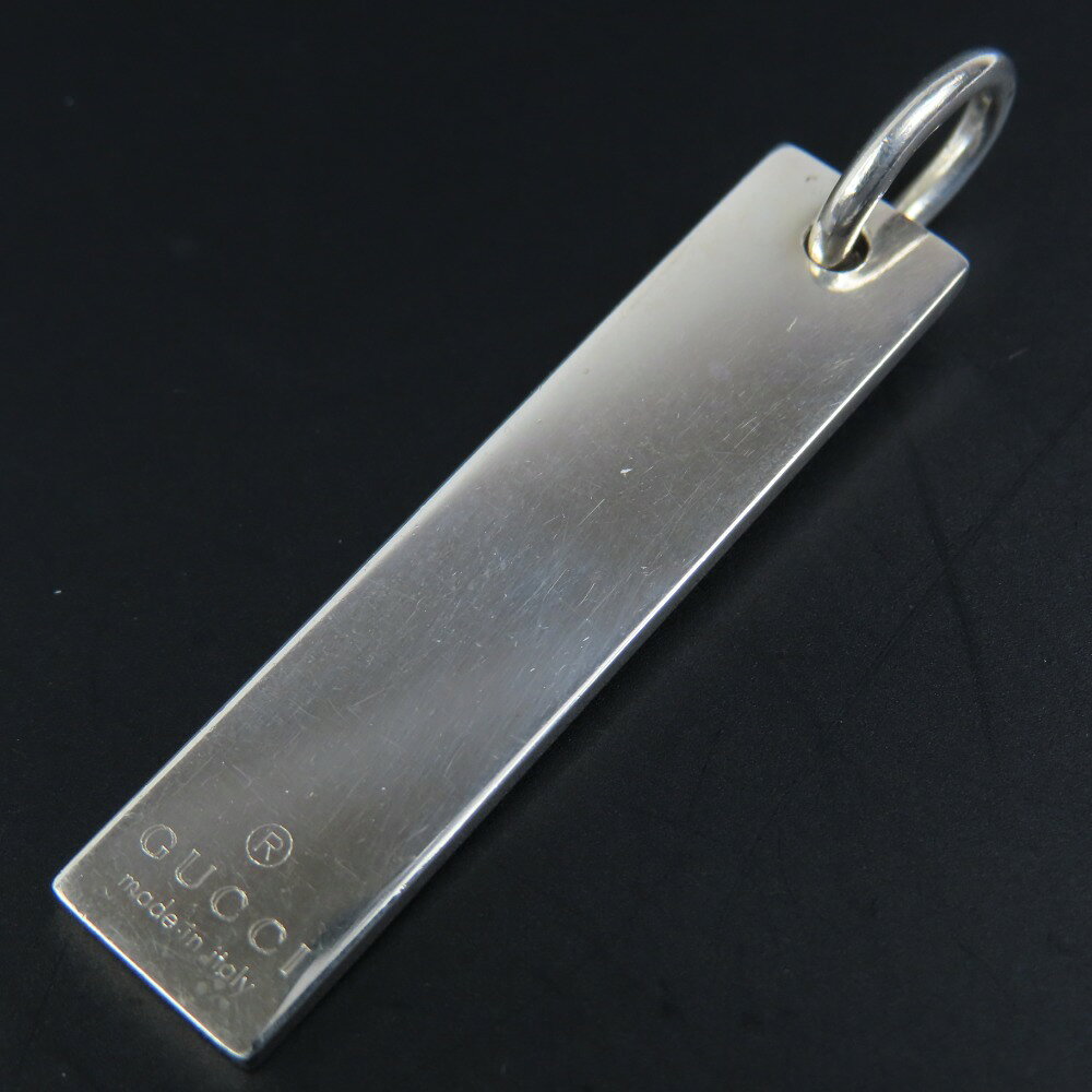 gucci///////////////\\\\\\\\\\\\\\\\\\\\\\\\\\\\\\\' - グッチ ロゴ プレート 8.4g アクセサリー ペンダントトップ シルバー925 シルバー メンズ【中古】極美品 本物 GUCCI