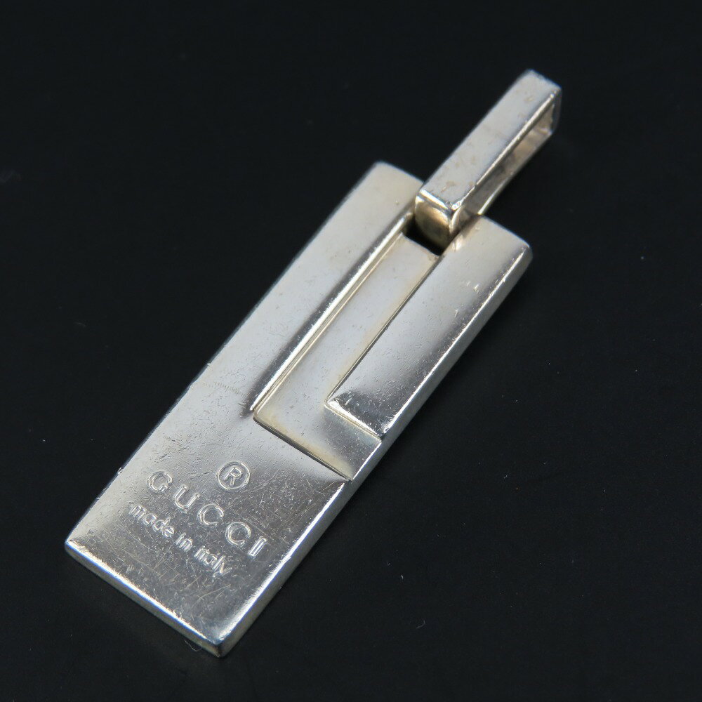 gucci///////////////\\\\\\\\\\\\\\\\\\\\\\\\\\\\\\\' - グッチ ロゴ 9.8g Gプレート アクセサリー ペンダントトップ シルバー925 シルバー メンズ【中古】極美品 本物 GUCCI