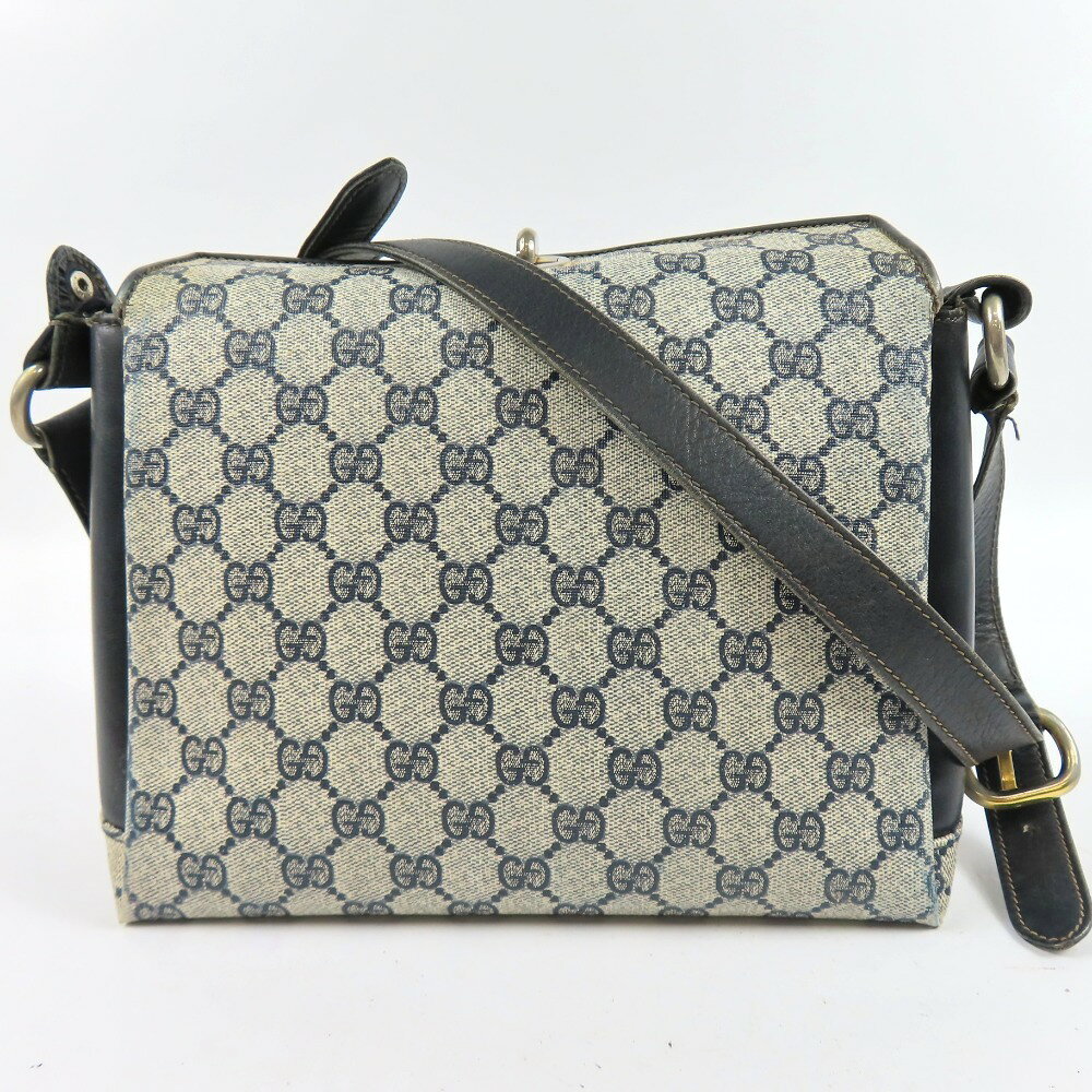 乐天商城 - グッチ GGスプリーム 総柄 斜め掛けOK ショルダーバッグ PVC ネイビー レディース【中古】 本物 GUCCI