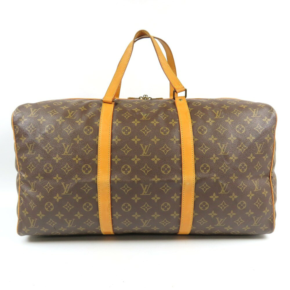 LOUIS VUITTON - ルイヴィトン サックスープル ハンドバッグ ヴィンテージ モノグラム ボストンバッグ PVC ブラウン ユニセックス【中古】綺麗 本物 LOUIS VUITTON