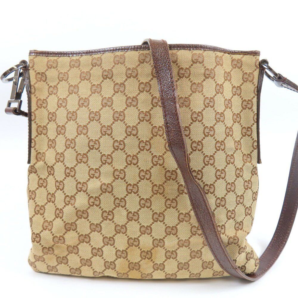 gucci///////////////\\\\\\\\\\\\\\\\\\\\\\\\\\\\\\\' - グッチ GGキャンバス 総柄 ヴィンテージ ショルダーバッグ キャンバス ブラウン メンズ【中古】 本物 GUCCI