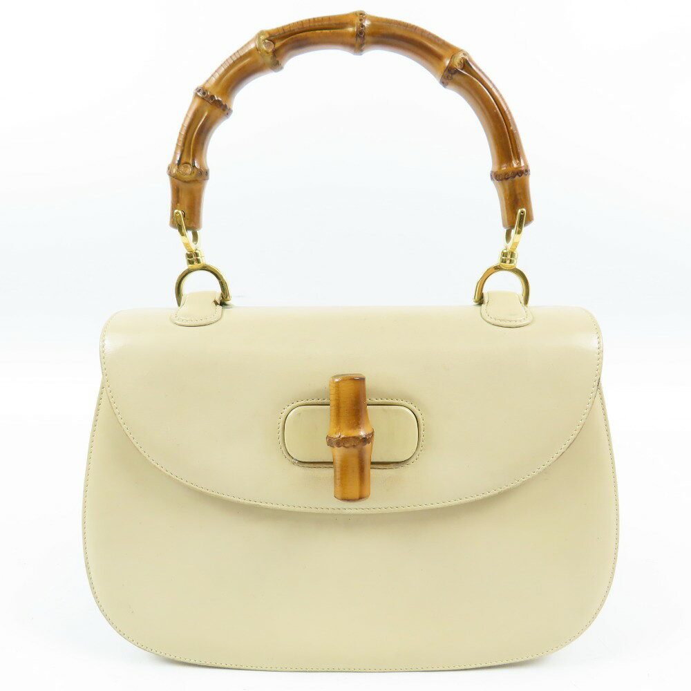 gucci///////////////\\\\\\\\\\\\\\\\\\\\\\\\\\\\\\\' - グッチ バンブー 1947 オールド ヴィンテージ ハンドバッグ レザー アイボリー レディース【中古】 本物 GUCCI