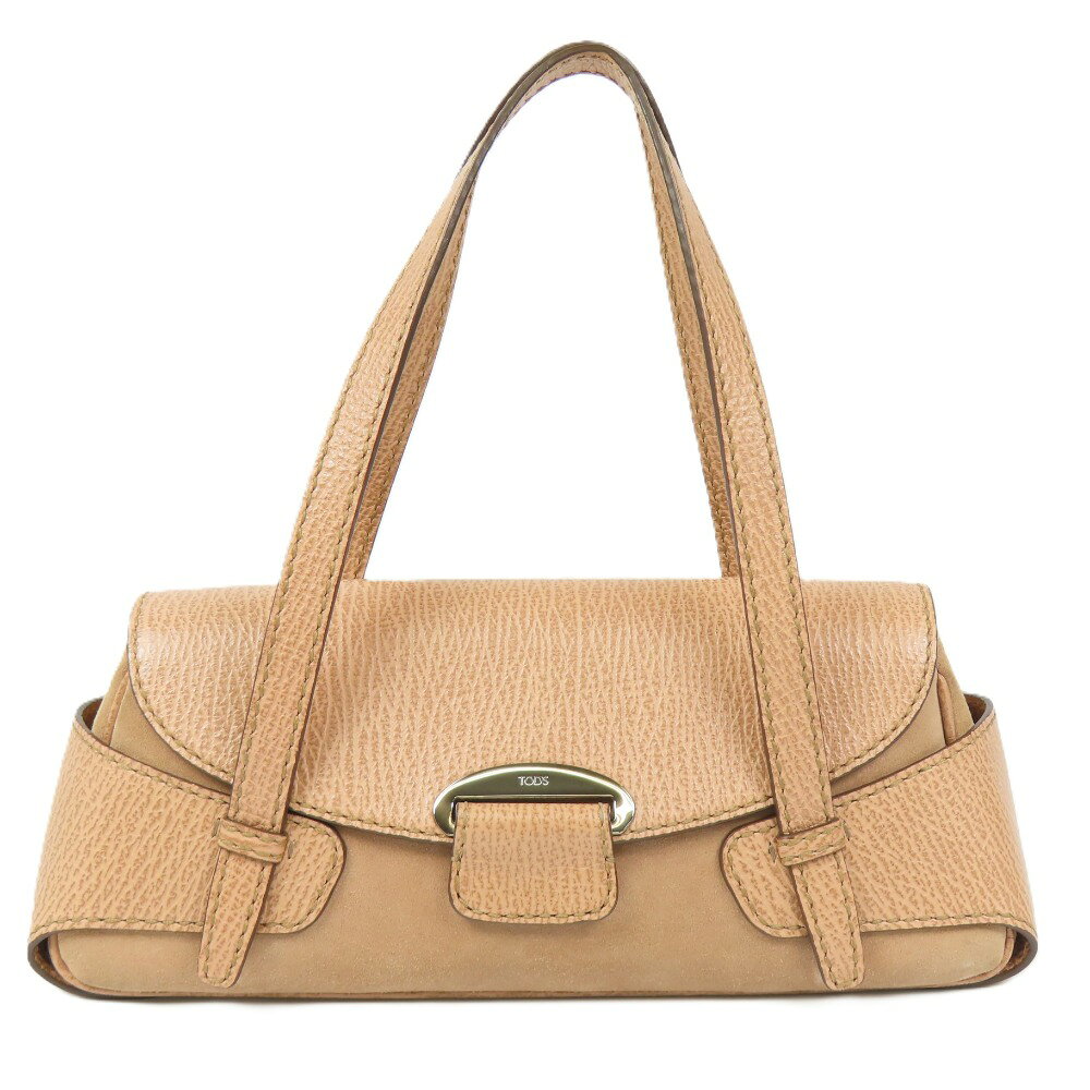 Tod's - トッズ ロゴ ハンドバッグ ショルダーバッグ レザー ピンクベージュ レディース【中古】美品 本物 TOD’S