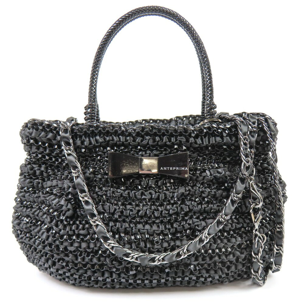 ✨美品✨【ANTEPRIMA】リボンショルダーバッグ　チェーン　グレー　シルバー ANTEPRIMA - ✨美品✨【ANTEPRIMA】リボンショルダーバッグ チェーン