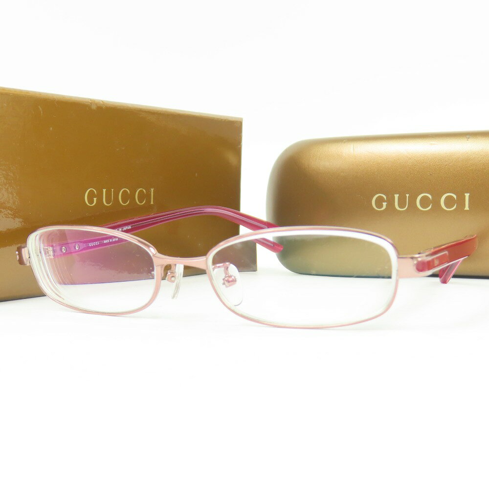 gucci///////////////\\\\\\\\\\\\\\\\\\\\\\\\\\\\\\\' - グッチ オーバル型 GG9673J 51□16 度入り眼鏡 アイウェア メガネフレーム メガネ チタン/プラスチック ワインレッド レディース【中古】美品 本物 GUCCI
