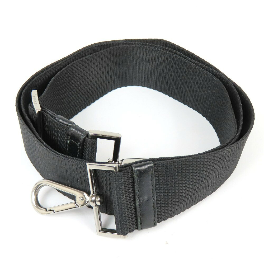 樂天商城 - プラダ バッグ用 最長133.5cm S金具 ショルダーストラップ キャンバス ブラック ユニセックス【中古】極美品 本物 PRADA