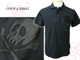 COUP d´ESSAI　ビッグスカル半袖ポロシャツ（ブラック）