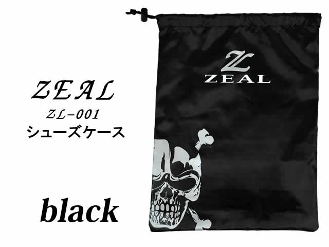 【ゆうパケット260円】ZEALジール スカル シューズケース ZL-001BK