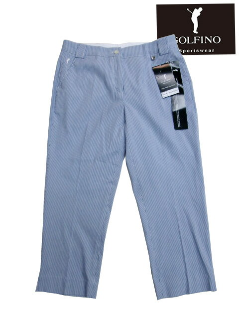 ゴルフィーノ クロップドパンツ 1466023ストレッチ/レディース/ストライプ