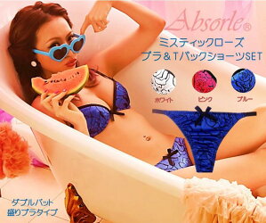 初売り福袋アブソールブラTバックショーツセット【全国送料無料レビューを投稿して】【Absorle福袋】人気のアブソールブラジャーTバックショーツ3点セットを2組セットしたお得な福袋・数量限定販売!【B65/B70/B75/C65/C70/C75//D65/D70/D75/E65/E70/E75L】10P05Dec15