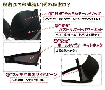 【全国送料無料!】脇肉チューブトップブラジャー&ショーツセット【販売数1万着突破】【脇肉サイドボーン脇肉スッキリブラジャー】【 アブソールカップ付 総レースチューブトップブラ機能付サイドボーンで脇肉スッキリ新A466-1 【10P01Oct16】