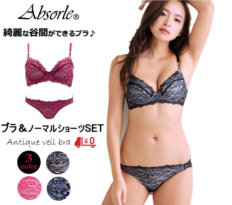 【総レース】【全国送料無料】アブソール【Absorle勝負下着アブソール勝負ランジェリー】NEWアブソール ブラジャー&ショーツセット アンティークブラA519...