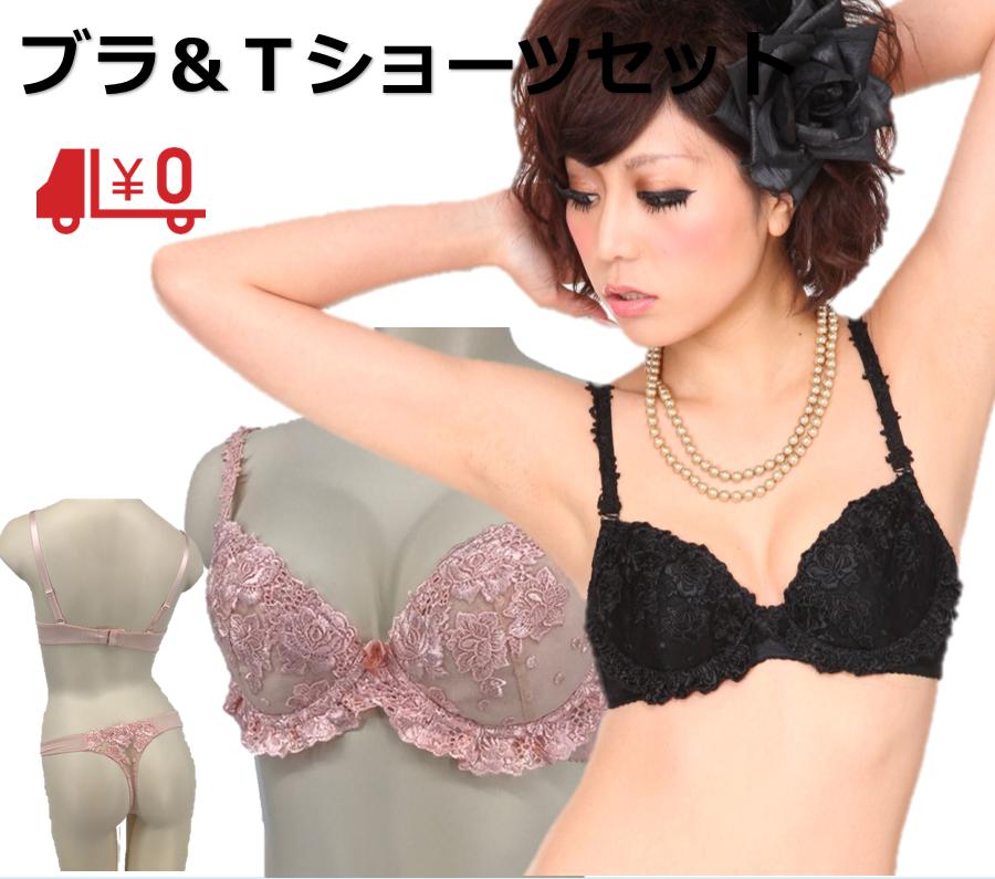 アブソールAbsorle【全国送料無料】【勝負下着アブソール】 薔薇高級刺繍レースブラTバックショーツセット2点Lサイズショーツセット追加 A313T 【ボンニ...