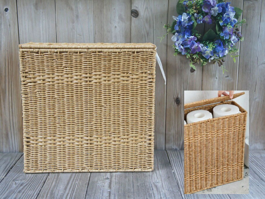 ナイール ユティル フタ付トイレットペーパーボックス 収納 箱型 BOX バスケット 籠 かご シンプル ゴ..