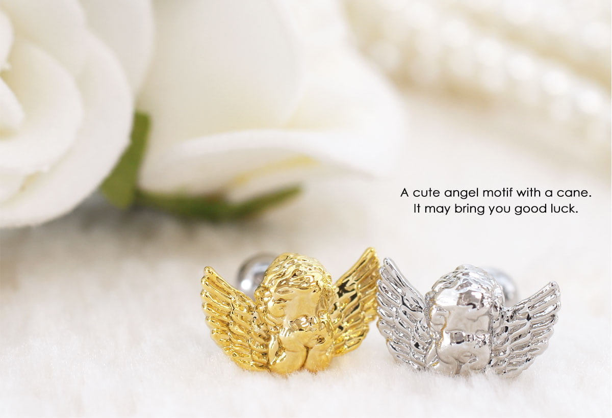 ボディピアス 16G ハピネスエンジェル ストレートバーベル(1個売り)◆オマケ革命◆