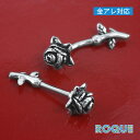ボディピアス 18G 16G 14G シングルローズ ストレートバーベル&バナナバーベル(1個売り)◆オマケ革命◆