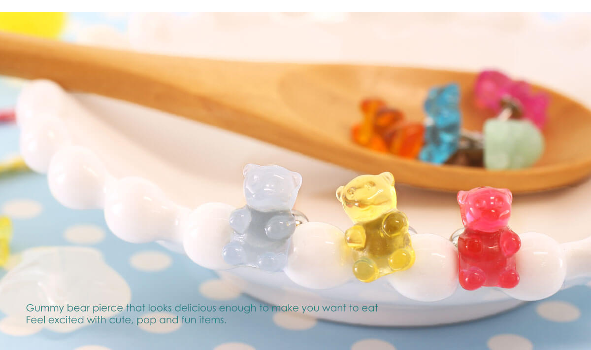 ボディピアス 16G グミベア ストレートバーベル(1個売り)◆オマケ革命◆