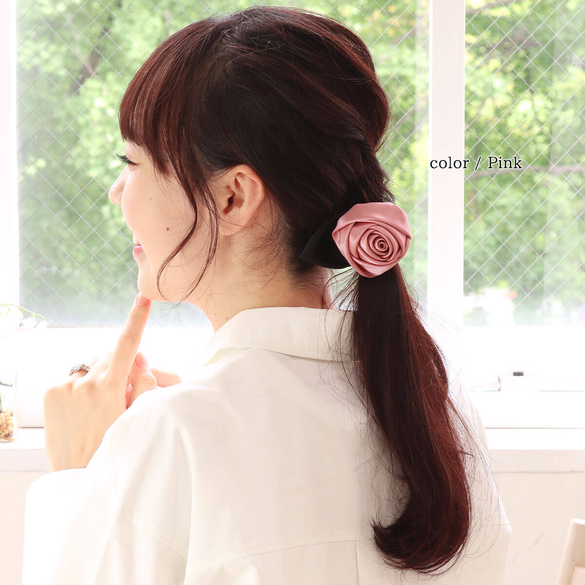 ローズデザイン シュシュ ヘアゴム ヘアアクセ...の紹介画像3
