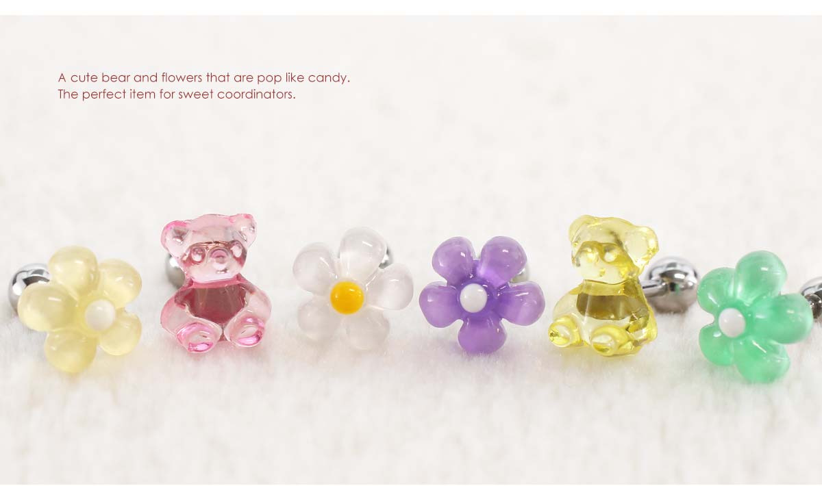 ボディピアス 16G ロリポップ ストレートバーベル(1個売り)◆オマケ革命◆