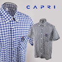 【 あす楽 送料無料 50 OFF 】 カプリ 半袖シャツ メンズ M L LL8231-1504 CAPRI 半袖 シャツ 紺 ネイビー 青 黒 チェック ボタンダウン 綿 春夏 夏 アウトレット outlet 大きいサイズ 日本製 セール プレゼント sale ギフト かっこいい 父の日