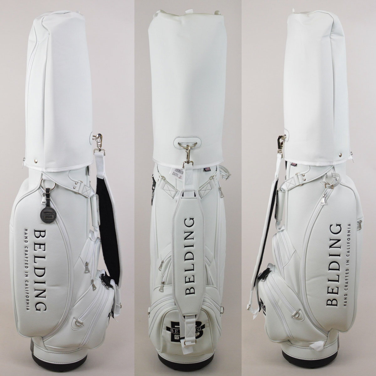BELDING キャディバッグ メンズ 白 hbcb850128【 あす楽 送料無料 】[ ベルディング ゴルフ スタンド 8.5インチ 5分割 パスポート PASSPORT ゴルフバッグ キャディバック かっこいい おしゃれ golf 高級 レア ]