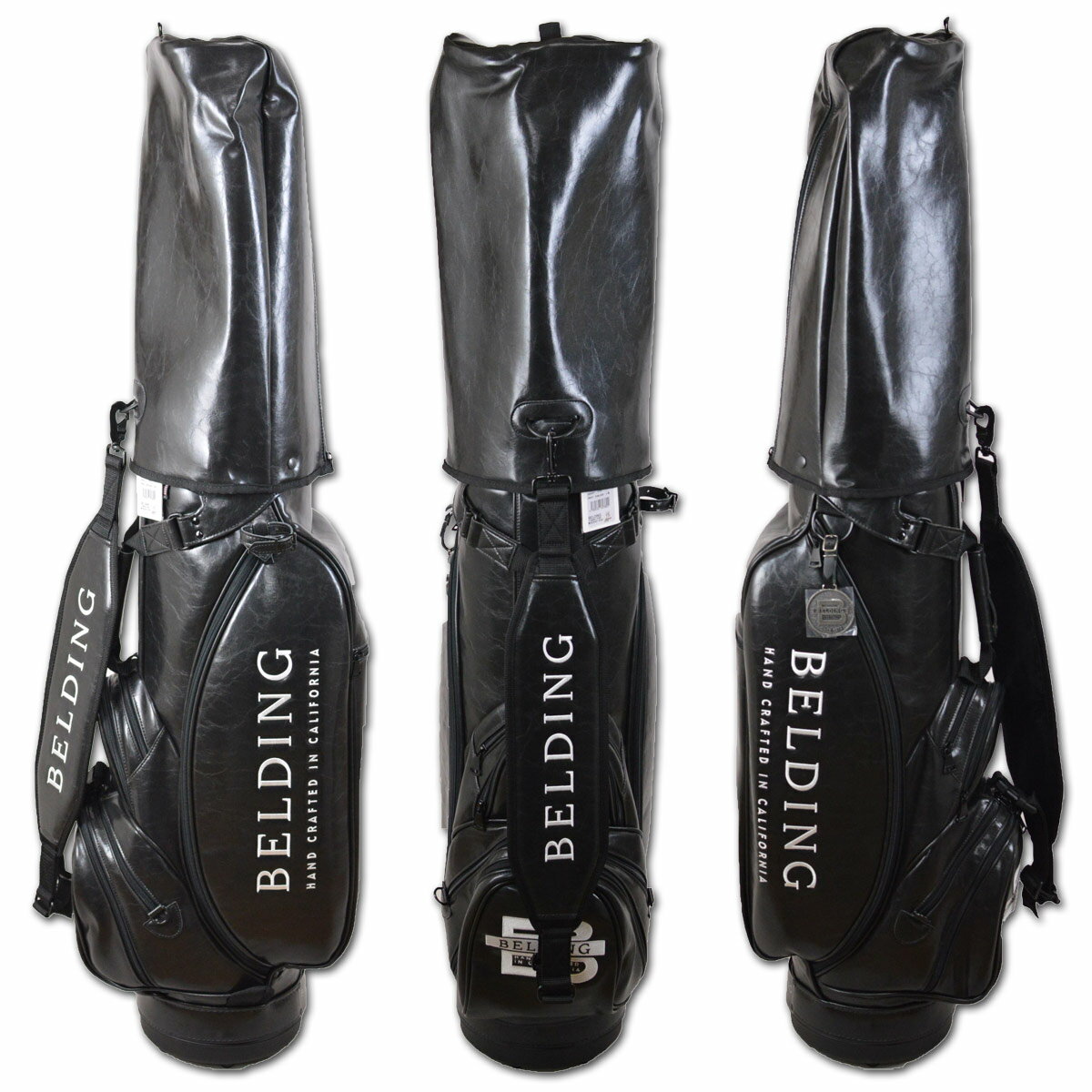 BELDING キャディバッグ メンズ 黒 hbcb850130【 あす楽 送料無料 】[ ベルディング ゴルフ スタンド 8.5インチ 5分割 パスポート PASSPORT ゴルフバッグ キャディバック かっこいい おしゃれ golf 高級 レア ]