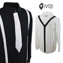 V12 長袖ポロシャツ メンズ 秋冬用 白 黒 M L LL v122120ct02【 あす楽 送料無料 】[ ヴィトゥエルヴ 長袖 ポロ L/S FAKE T...