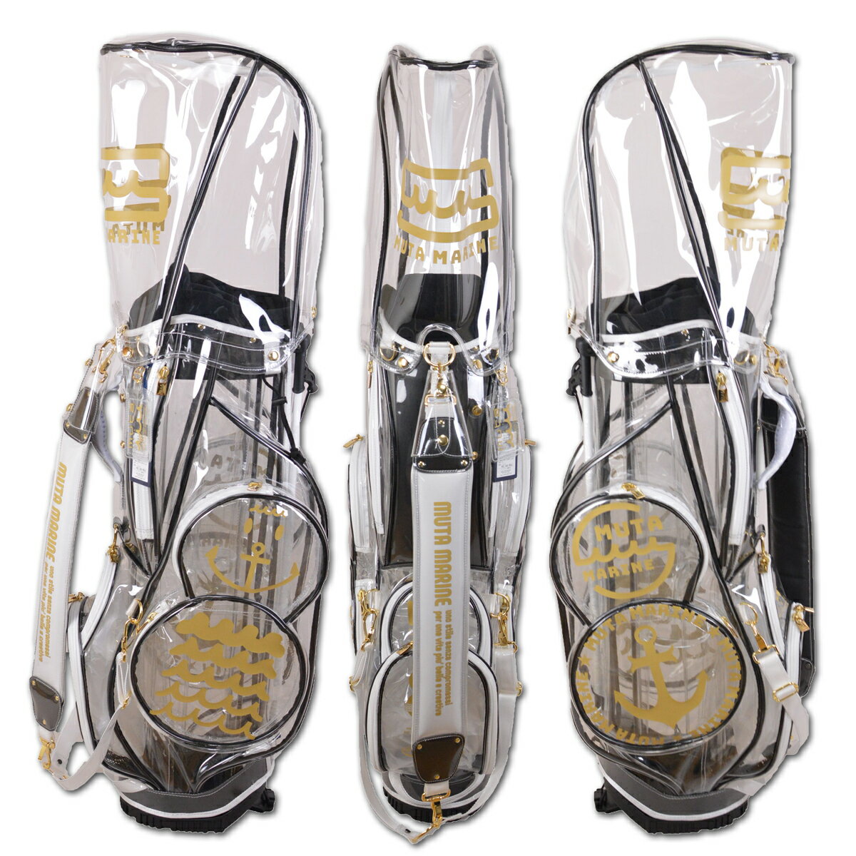muta キャディバッグ スタンド式 メンズ レディース クリア ブラック ベージュ mgad749037【 あす楽 送料無料 】[ ムータ marine マリン ゴルフ キャディバック ゴルフバッグ 8.5インチ レア プレゼント ギフト golf ]