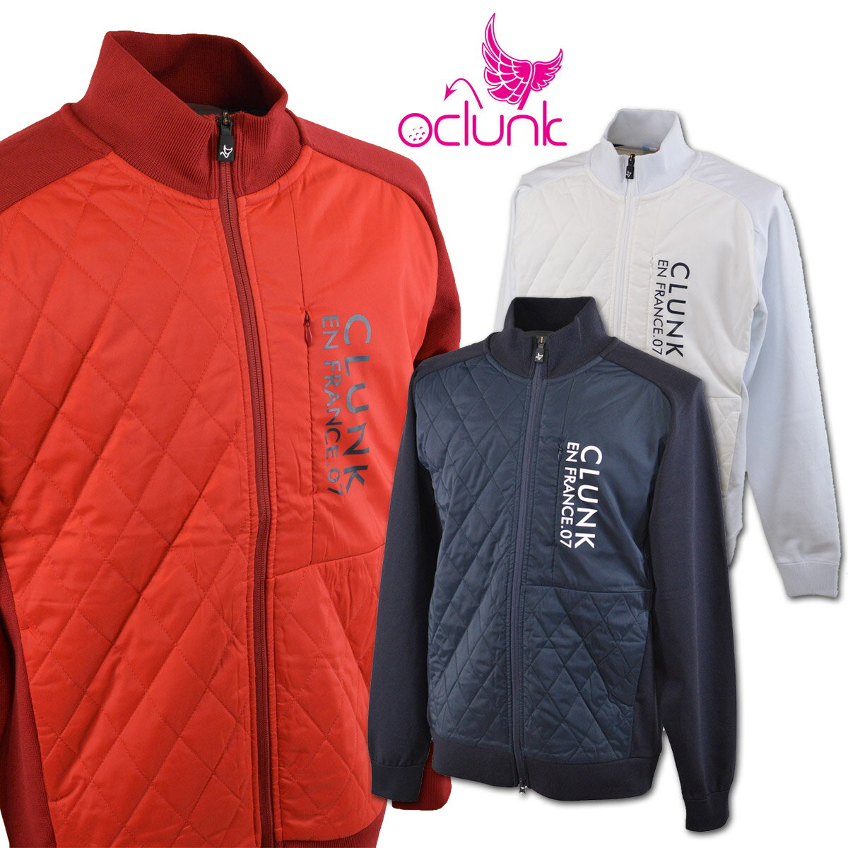 クランク ブルゾン メンズ 秋冬用 白 紺 赤 cl5nty17【 あす楽 送料無料 】[ CLUNK ゴルフウェア ゴルフ 長袖 ブルゾン おしゃれ かっこいい レア プレゼント ギフト セール アウトレット アウター ]