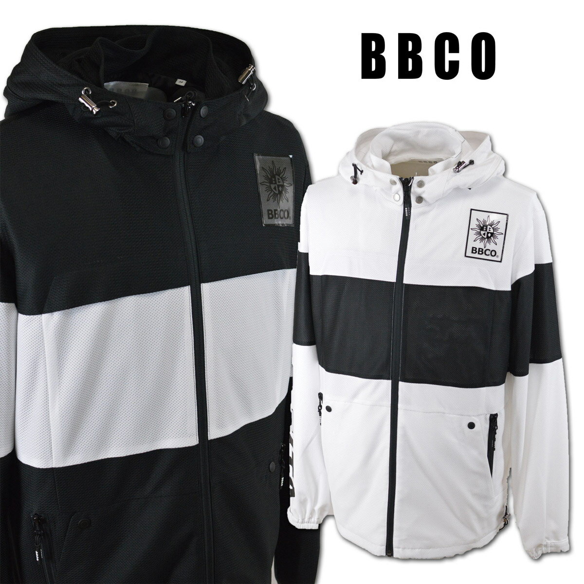 ビビコ ブルゾン メンズ 春夏用 白 黒 M L LL 31-3101-01【 あす楽 送料無料 】 [ BBCO 長袖 ブルゾン 大きいサイズ ゴルフ かっこいい おしゃれ プレゼント ギフト セール アウトレット アウター アンジェロジャパン ]