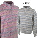 アンジェロ セーター メンズ 秋冬用 ピンク グレー M L LL 25-7107-04【 あす楽 送料無料 】 [ ANGELO 長袖 大きいサイズ ゴルフ ...